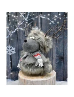 ZARIADENÝ RENNIFER S OSVETLENÝM TORCHOM Sivý 20x35x47CM detské