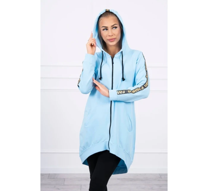 Mikina se zipem na zádech modrá