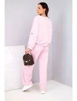 Dámsky set maslová mikina + nohavice svetloružová