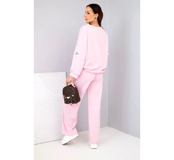 Dámsky set maslová mikina + nohavice svetloružová