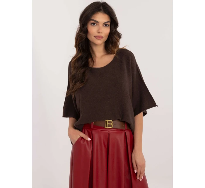 Sweter IT SW model 21877691 ciemny brązowy - FPrice