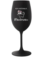 SOM MAČKONALÁ. MAČKOROŽEC - čierny pohár na víno 350 ml SOM MAČKONALÁ. MAČKOROŽEC - čierny pohár na víno 350 ml