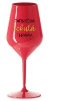 TATINEK'S LIQUID THERAPY - červený nerozbitný pohár na víno 470 ml