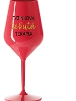 TATINEK'S LIQUID THERAPY - červený nerozbitný pohár na víno 470 ml