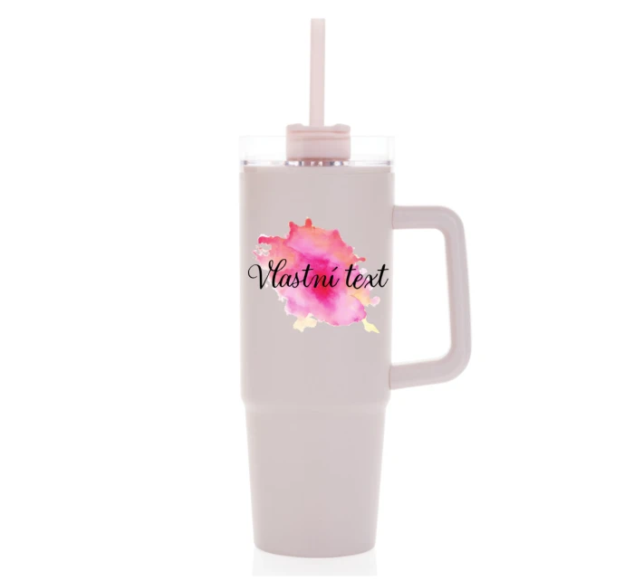 Personalizovaná cestovní termoska s průhledným víčkem - Akvarelový otisk Personalizovaná cestovní termoska s průhledným víčkem - Akvarelový otisk
