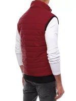Pánska prešívaná vesta bordovej farby FashionStreet TX4016