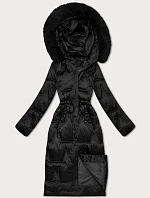Dámska zimná bunda so šnúrkou v páse S'West black (B8522-1)