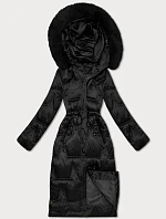 Dámska zimná bunda so šnúrkou v páse S'West black (B8522-1)