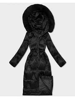 Dámska zimná bunda so šnúrkou v páse S'West black (B8522-1)