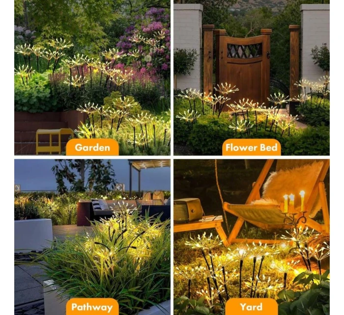 SOLÁRNE SVIETIDLO DÚCHADLO STROM OHŇOSTROJ 72CM 60 LED