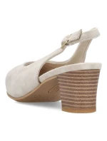 Béžové kožené lodičky s otvorenou špičkou Rieker 44651-60