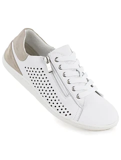 Gino Fabiani OL38-6 dámske biele kožené čižmy naboso a šnurovanie