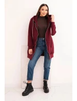 Dámska mikina s kapucňou so zipsom teplá bordová Dámska mikina s kapucňou so zipsom teplá bordová