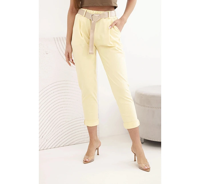 Kalhoty Punto s páskem žluté