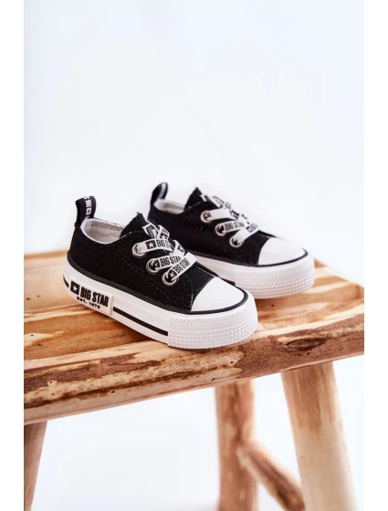 Dětské látkové tenisky BIG STAR model 21594792 Černý a bílý - Big Star Shoes Dětské látkové tenisky BIG STAR model 21594792 Černý a bílý - Big Star Shoes