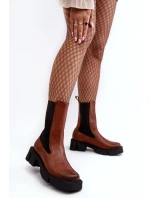 Damskie Botki Sztyblety Laura Messi 2693/229 Brązowe