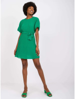 Matildine zelené mini šaty s krátkymi rukávmi