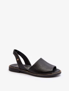 Čierne kožené sandále Lemar Alivia