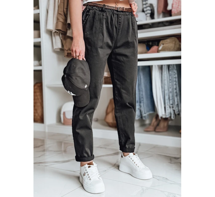 Dámské kalhoty chinos s páskem black Dstreet model 21986504 - FashionStreet