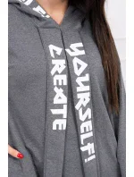 Oversize šaty s kapucňou v grafitovej farbe