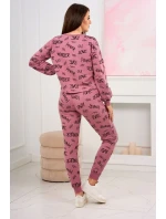 Sada s nápismi tmavo ružová