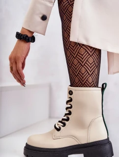 Dámské kožené boty Workers Světle béžové Denila