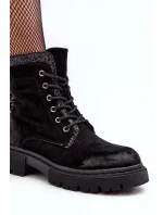 Zdobené dámské pracovní boty se zipem Black Santelia Zdobené dámské pracovní boty se zipem Black Santelia