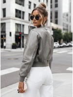 Dámská kožená bunda šedá Dstreet model 21976924 - FashionStreet