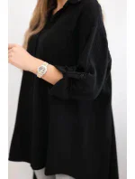 Bavlnená mušelínová košeľa čierna