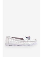 Dámské prolamované kožené mokasíny Bílé model 21618157 - EVENTO