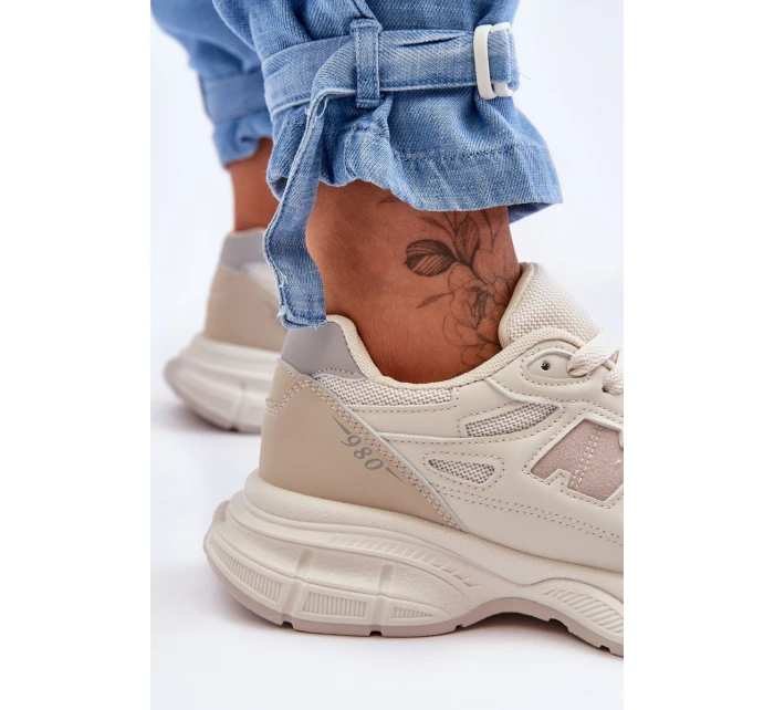 Modne Damskie Buty Sportowe Z Siateczką Beżowe Venice