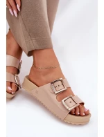 Damskie Klapki Gładkie Pachnące ZAXY NN285092 Beżowe