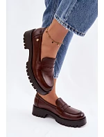 Kožené dámské mokasyny Vinceza 18125 hnědé