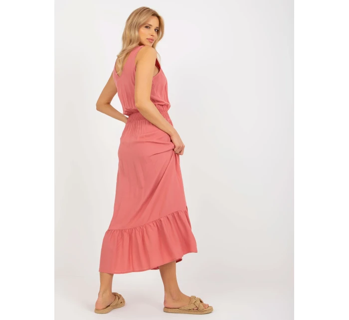 Šaty model 18372050 tmavě růžové - FPrice Šaty model 18372050 tmavě růžové - FPrice