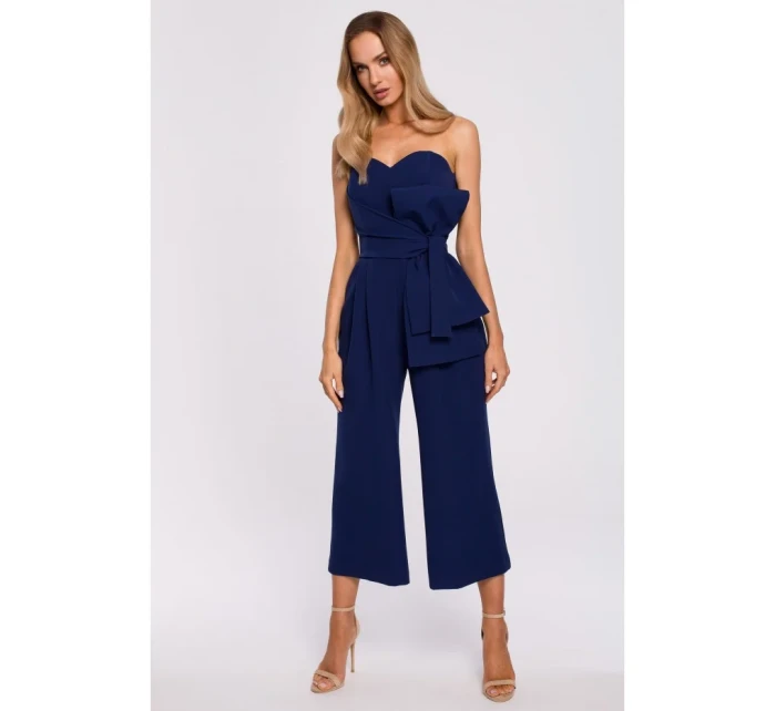 M571 Kombinéza bez ramienok - tmavo modrá