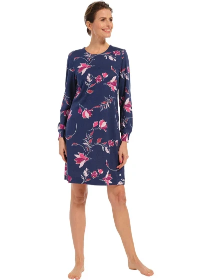 Dámska nočná košeľa 10232-100-2 tm. modrá so vzorom - Pastunette