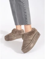 Exkluzívní dámské hnědé sněhule platforma Exkluzívní dámské hnědé sněhule platforma