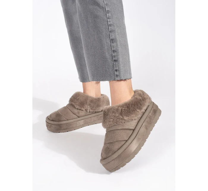 Exkluzívní dámské hnědé sněhule platforma Exkluzívní dámské hnědé sněhule platforma