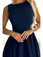 397-2 Elegantné šaty s dlhším zadným dielom - ZELENÉ 397-2 Elegantné šaty s dlhším zadným dielom - ZELENÉ