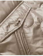 Béžová krátka dámska prešívaná bunda (B8185-12)