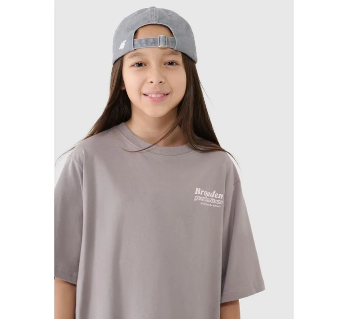 Dievčenské tričko oversize s potlačou 4F 4FJRSS25TTSHF2586-83S Dievčenské tričko oversize s potlačou 4F 4FJRSS25TTSHF2586-83S