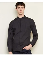 NEOBLU Bart Men Popelínová košeľa s dlhým rukávom a mao golierom 24.3792 deep black NEOBLU Bart Men Popelínová košeľa s dlhým rukávom a mao golierom 24.3792 deep black