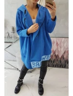 Zateplená mikina so zipsom nevädzovo modrá