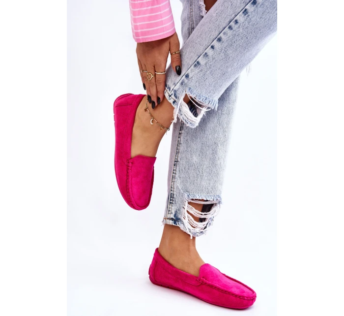 Zamszowe Mokasyny Damskie Fuksja Morreno Zamszowe Mokasyny Damskie Fuksja Morreno