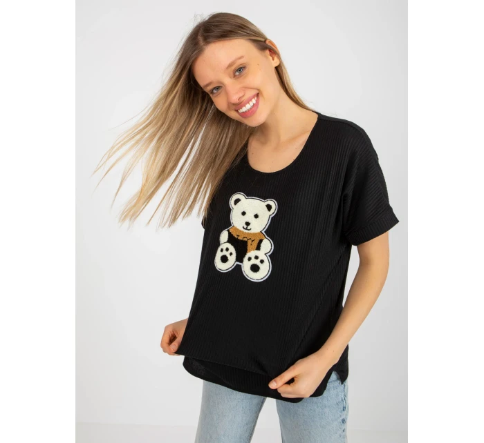 Dámská halenka LK BZ model 18309980 černá - FPrice Dámská halenka LK BZ model 18309980 černá - FPrice