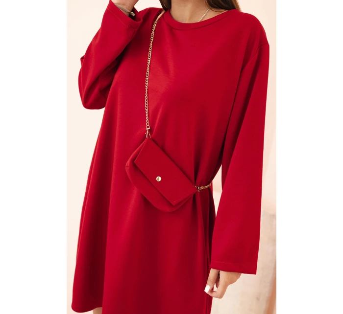 Dámske viskózové Plus veľkosť sukne s reťazou taška červená