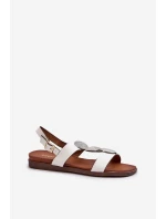 Dámské Ploché Sandály S Ozdobami model 21661469 Bílé - SERGIO LEONE