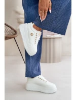 Tenisky Sportovní Boty Dámské Zateplené Na Masivní Podešvi Bílé model 21668392 - Boto Tenisky Sportovní Boty Dámské Zateplené Na Masivní Podešvi Bílé model 21668392 - Boto