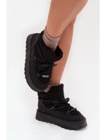 Śniegowce Damskie Na Platformie Z Futerkiem Typu Baranek Big Star SS274109 Czarne