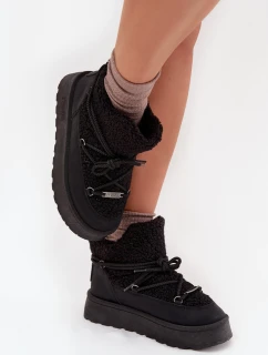 Dámské Sněhule Na Platformě S Kožíškem  Big Star Černé model 21705925 - Big Star Shoes